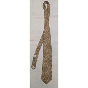 Vintage JOSEPH ABBOUD made in ITALY 100% Silk Tie Necktie Yellow Brown Teal